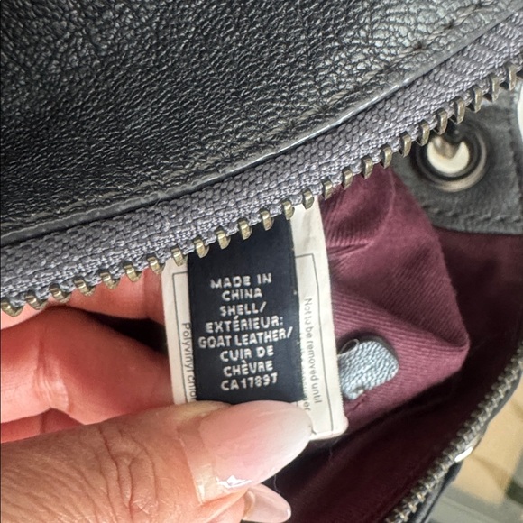 Banana Republic Metallic Gray Goat Leather Crossbody Bag – Studded Strap - Picture 8 of 10